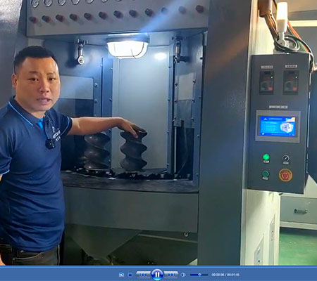 大型螺桿轉(zhuǎn)盤式自動(dòng)噴砂機(jī)操作視頻