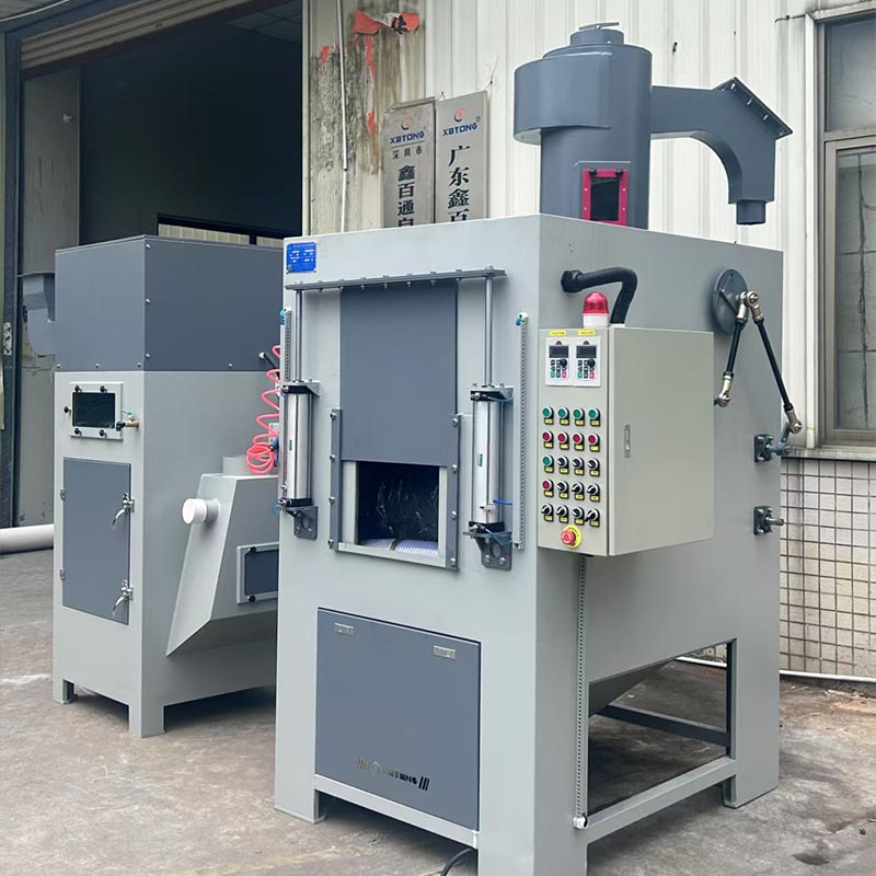 深圳百超生產廠家制造的轉盤式自動噴砂機設備實拍圖片