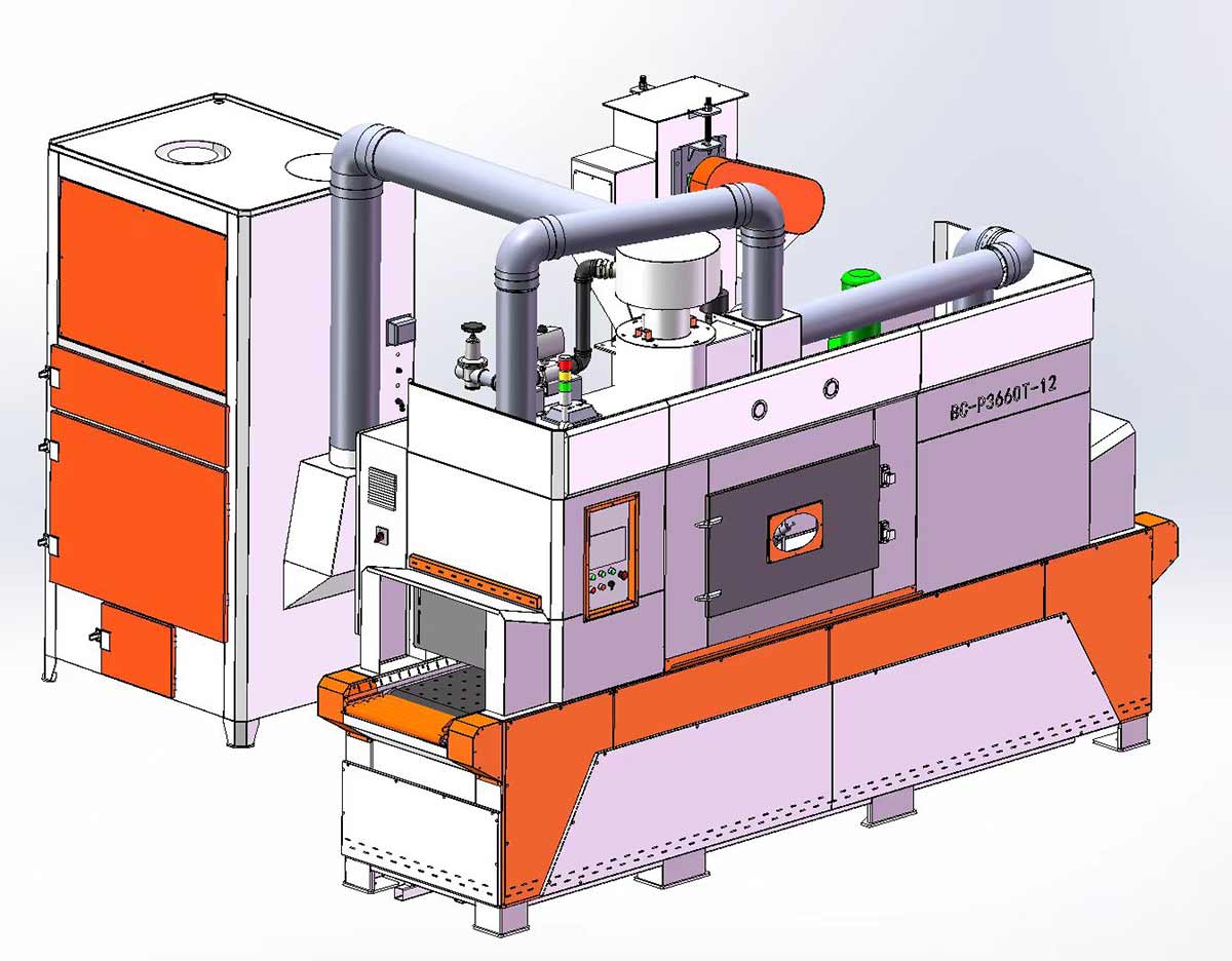 深圳百超生產廠家制造的輸送式自動噴砂機效果圖片 深圳百超生產廠家制造的輸送式自動噴砂機效果圖片